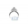 14K White Gold 1.07 ct 4 Rows Diamond Womens High Set Engagement Ring