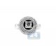 14K White Gold 1.07 ct 4 Rows Diamond High Set Engagement Ring