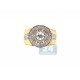 14K Yellow Gold 0.51 ct Diamond Halo Engagement Ring Setting