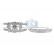 14K White Gold 1.13 ct Diamond Engagement Wedding Rings Set