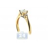 14K Yellow Gold 0.82 ct Mixed Cut 3 Stone Diamond Engagement Ring