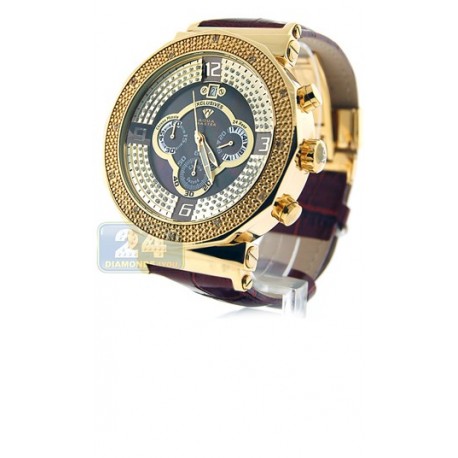 Aqua Master Exclusives Round Gold Plated Diamond Mens Watch