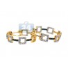 Womens Black Diamond Fancy Hoop Earrings 14K Yellow Gold 1.50 ct