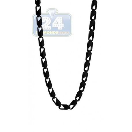 Black PVD Stainles Steel Link Mens Chain 30 Inches
