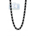 Black PVD Stainles Steel Link Mens Chain 30 Inches