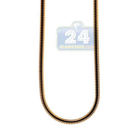 Yellow Gold Plated Stainless Steel Snake Mens Chain 36 Inches