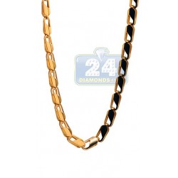 Yellow Gold Plated Stainless Steel Mens Link Chain 36 Inches