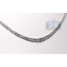 Womens Bezel Set Diamond Tennis Necklace 18K White Gold 4.16ct
