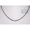 Womens Bezel Set Diamond Tennis Necklace 18K White Gold 4.16ct