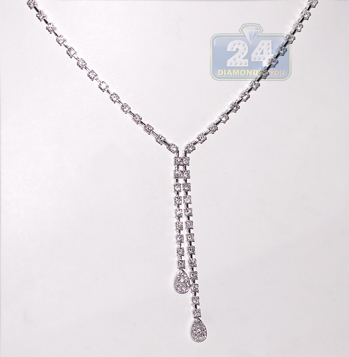 V Design Diamond Necklace, 14K White Gold | Diamond Stores Long Island -  Fortunoff Jewelry – Fortunoff Fine Jewelry