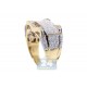 10K Yellow Gold 1.03 ct Diamond Mens Rectangle Ring