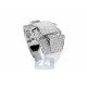10K White Gold 1.21 ct Round Cut Diamond Mens Signet Ring