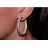 Womens Diamond Pave Round Hoop Earrings 14K Yellow Gold 7.83 ct