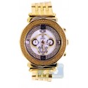 Aqua Master Yellow Gold Diamond Mens Bracelet Pearl Dial Watch
