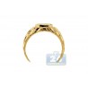 10K Yellow Gold Diamond Cut Mens Oval Signet Ring