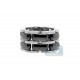 14K White Gold Black Ceramic 0.48 ct Diamond Womens Ring
