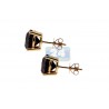 Mens Round Black Diamond Stud Earrings 14K Yellow Gold 8.10 ct