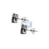Mens Round Black Diamond Stud Earrings 14K White Gold 7.37 ct