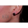 Mens Round Black Diamond Stud Earrings 14K White Gold 7.37 ct