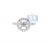 18K White Gold 0.77 ct Diamond Halo Engagement Ring Setting