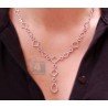 Womens Diamond Geometric Lariat Necklace 14K White Gold 2.45ct