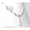 Womens Diamond Open Link Lariat Necklace 14K White Gold 1.60ct