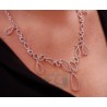 Womens Diamond Geometric Lariat Necklace 14K Two Tone Gold 18"