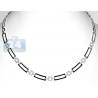 Womens Diamond Open Link Necklace 14K White Gold 0.60ct 18"