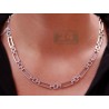 Womens Diamond Open Link Necklace 14K White Gold 0.60ct 18"