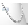 Womens Diamond Graduated Circle Tennis Necklace 14K White Gold