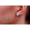 Womens Diamond Pave Round Stud Earrings 14K White Gold 1.00 ct