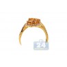 14K Yellow Gold 1.19 ct Diamond Citrine Womens Bypass Flower Ring