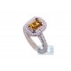 14K White Gold 1.18 ct Citrine Halo Diamond Engagement Ring