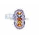 14K White Gold 1.94 ct Multi Colored Sapphire Diamond Ring