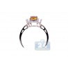 14K White Gold 1.91 ct Multicolored Sapphire Diamond Womens Long Ring