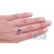14K White Gold 0.43 ct Purple Amethyst Diamond Womens Ring