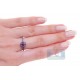14K White Gold 1.26 ct Amethyst Sapphire Halo Womens Ring