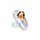 14K White Gold 0.85 ct Yellow Citrine Diamond Womens Ring