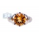 14K White Gold 1.54 ct Citrine Diamond Womens Cocktail Ring
