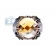 14K White Gold 8.75 ct Yellow Citrine Diamond Floral Cocktail Ring