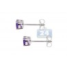 Womens Purple Amethyst Stud Earrings 925 Sterling Silver 1.0 ct