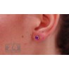 Womens Purple Amethyst Stud Earrings 925 Sterling Silver 1.0 ct