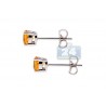 Womens Round Citrine Stud Earrings 925 Sterling Silver 1.00 ct