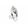925 Sterling Silver 0.29 ct 3 Stone Green Peridot Womens Ring