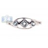 925 Sterling Silver 0.34 ct Blue Topaz 3 Gemstone Womens Ring