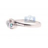 925 Sterling Silver 0.34 ct Blue Topaz 3 Gemstone Womens Ring