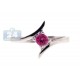 925 Sterling Silver 0.35 ct Pink Topaz Womens Bypass Ring
