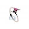 925 Sterling Silver 0.35 ct Pink Topaz Womens Bypass Ring