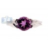 925 Sterling Silver 2.25 ct Purple Amethyst Womens Woven Ring