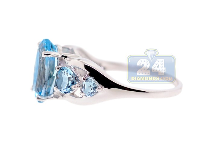 925 Sterling Silver Genuine Blue Topaz and Tanzanite Ring Multiple Sizes 4.31 Carat